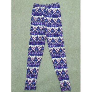 Leggings Women‎ Size Small Blue Pink Aztec Tribal Polyester Blend